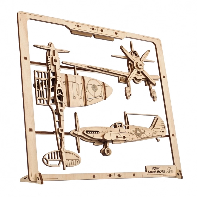 Ugears træ mekanisk puslespil Jagerfly