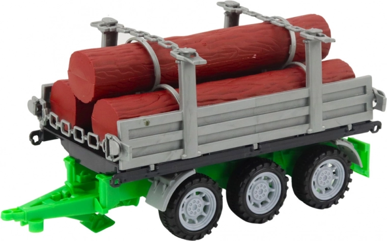 Trailer til træ med træstammer i pakken