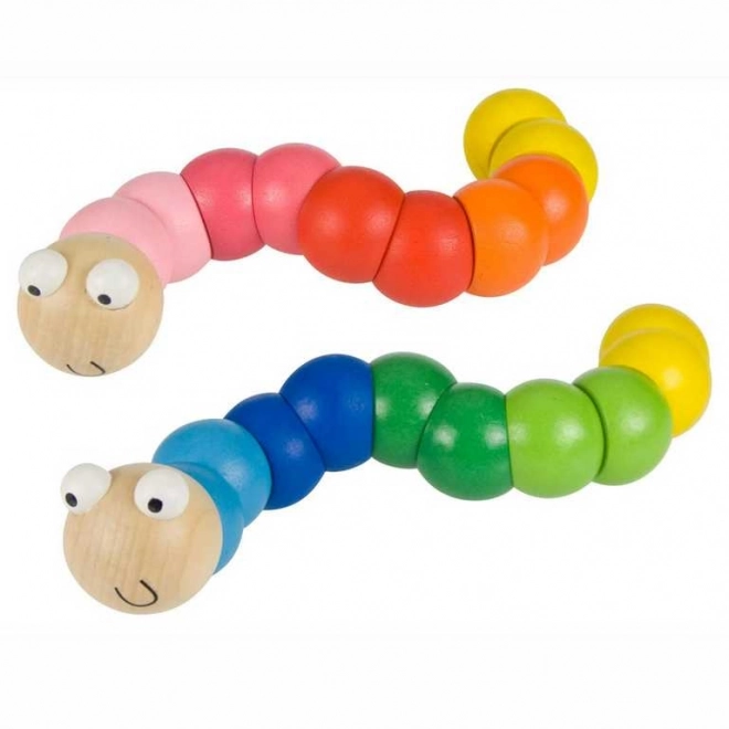 Bigjigs Toys trælegetøj - Farverig orm blå