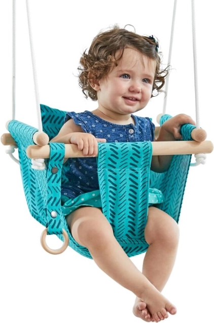 Tekstil gynge til børn i 100% bomuld, turkis – 2Kids Toys