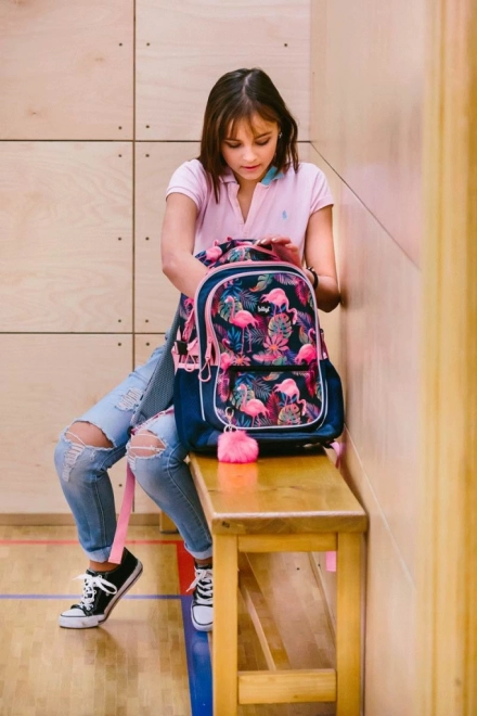 BAAGL Skole rygsæk Flamingo