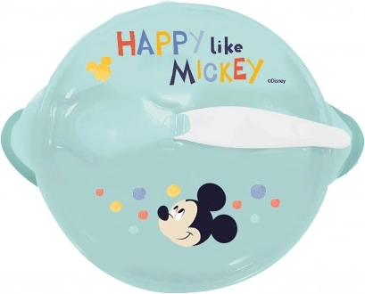 Skridsikker Skål med Sugekop og Låg Mickey