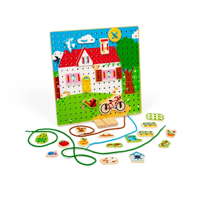 Bigjigs Toys Snøreplade - hus