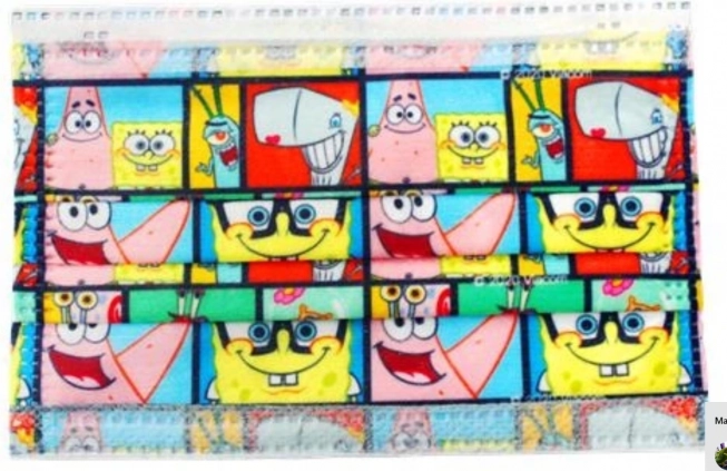 Engangs mundbind til børn med Spongebob i bukser-motiv