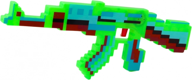 Pixelpistol med lyd- og lyseffekter grøn 39 cm