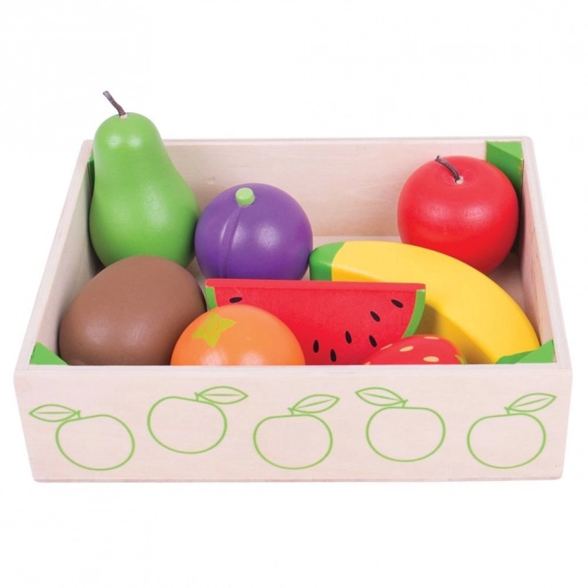 Kasse med frugt trælegetøj Bigjigs Toys