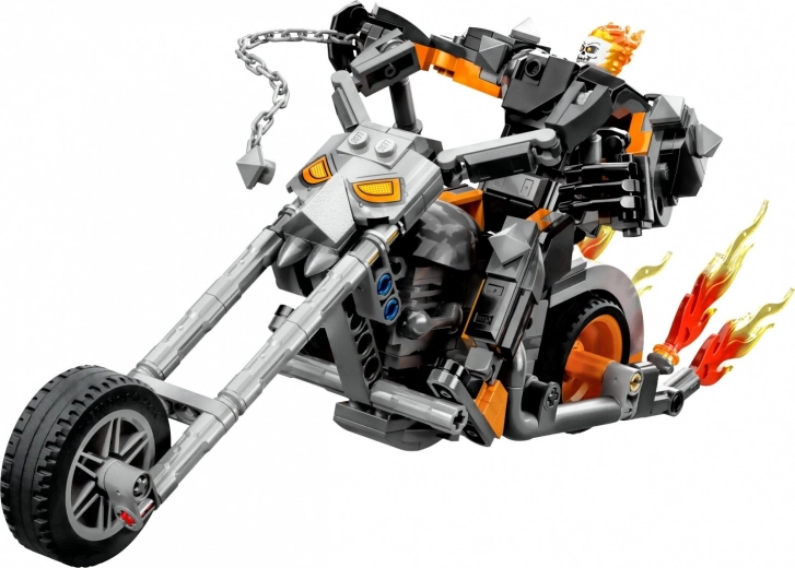 Chopper-motorcykel med flammer