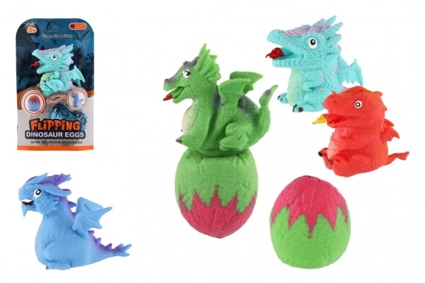 Vendende dinosaur med æg 15 cm