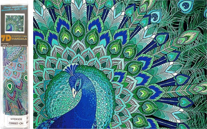 diamantmaling 7D påfuglemagi 30 × 30 cm