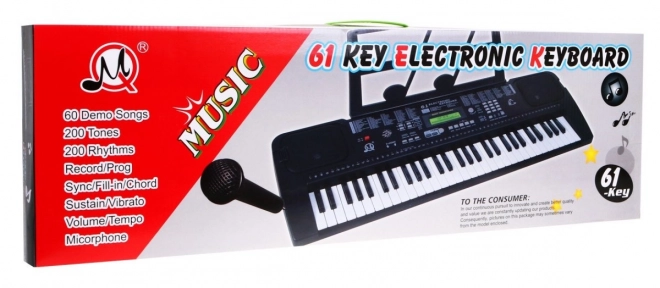Tastatur med mikrofon til børn 5+ Taktometer USB MP3 Radio - Model nr. 6152