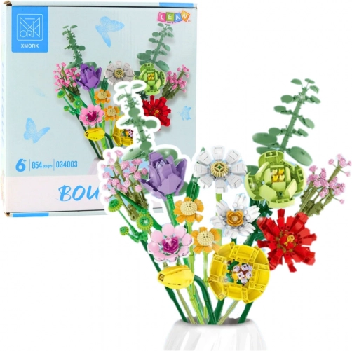 Konstruktionssæt – dekorativ blomsterbuket, 854 dele