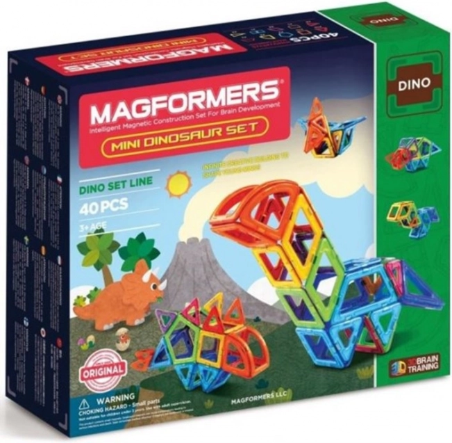 Magnetisk byggesæt MAGFORMERS Mini Dinosaur 40 dele