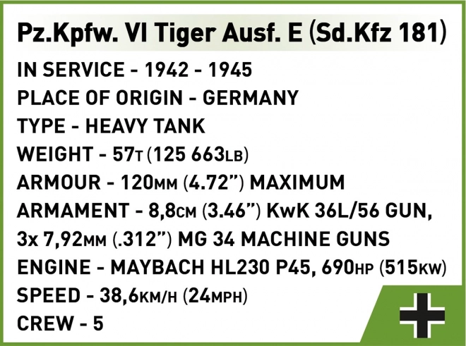 Modeltanken Tiger I af 870 klodser