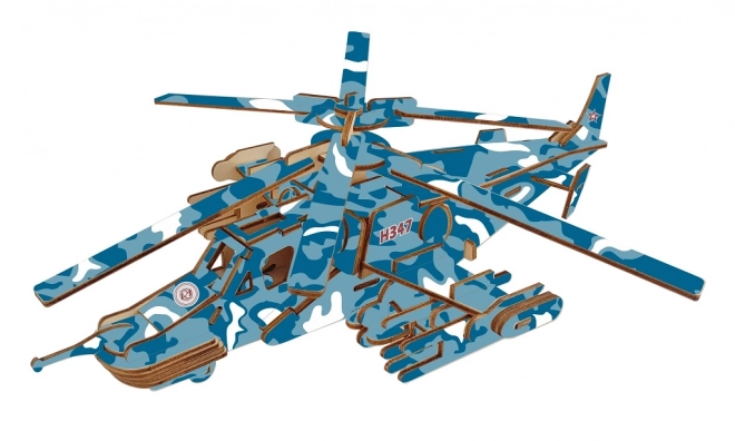Woodcraft Træ 3D puslespil Kampluftfartøj Sort haj
