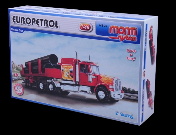 Byggesæt Monti System MS 26 Europetrol Western star 1:48 i æske 32x20,5x7,5cm