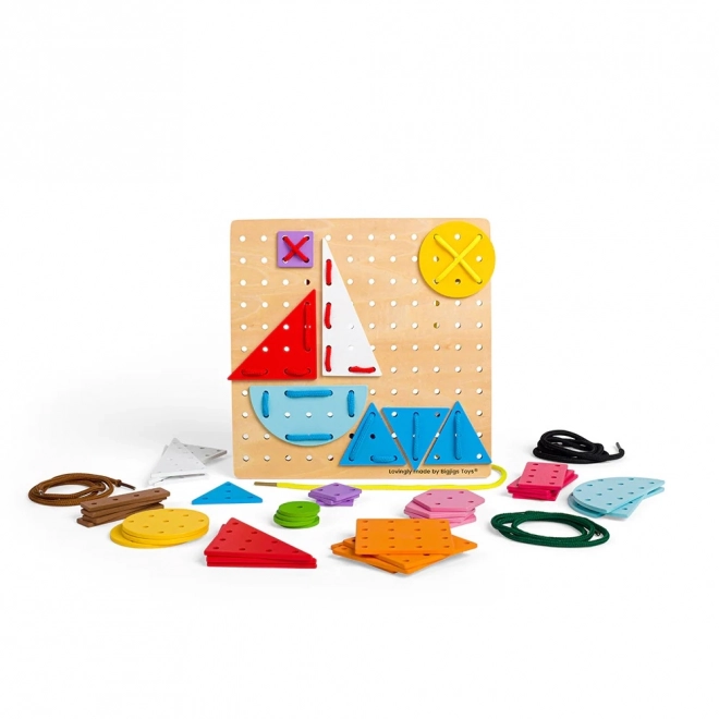 Bigjigs Toys Træ Snørespil Geometriske former