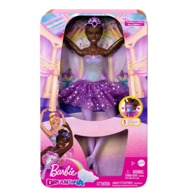 Panenka Barbie Dreamtopia ballerina Magical Lights Brunette