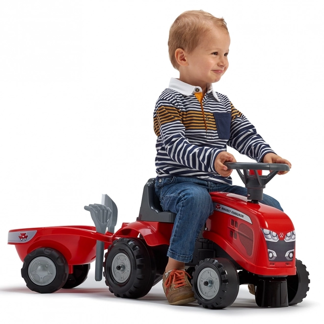 Skubbetraktor Massey Ferguson rød med rat og va