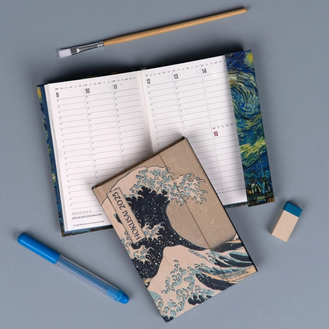 NOTIQUE Ugentlig magnetisk kalender Katsushika Hokusai 2025, 11 x 16 cm