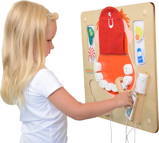 Masterkidz vægmonteret sansemotorisk tavle mundhygiejne – Flex Montessori