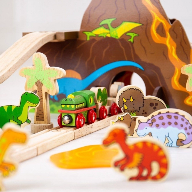 Bigjigs Rail Trætogbane Dinosaurer