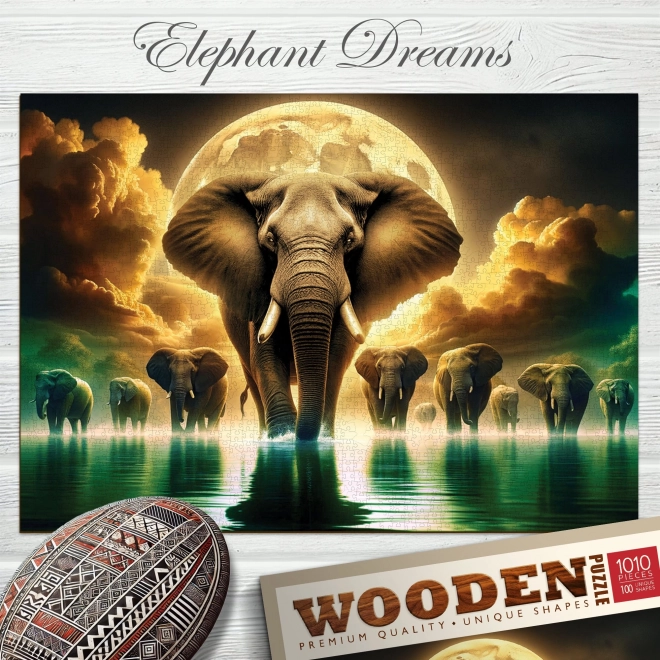 WOODEN CITY Træpuslespil Elefantdrømme 1010 brikker