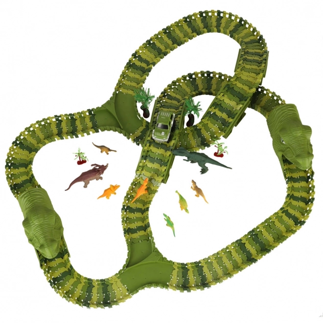 Dinosaur racerbane med biler 240 stykker