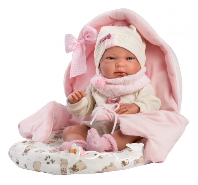 Llorens 73884 NEW BORN PIGE - realistisk babydukke med hele kropp i vinyl - 40 cm