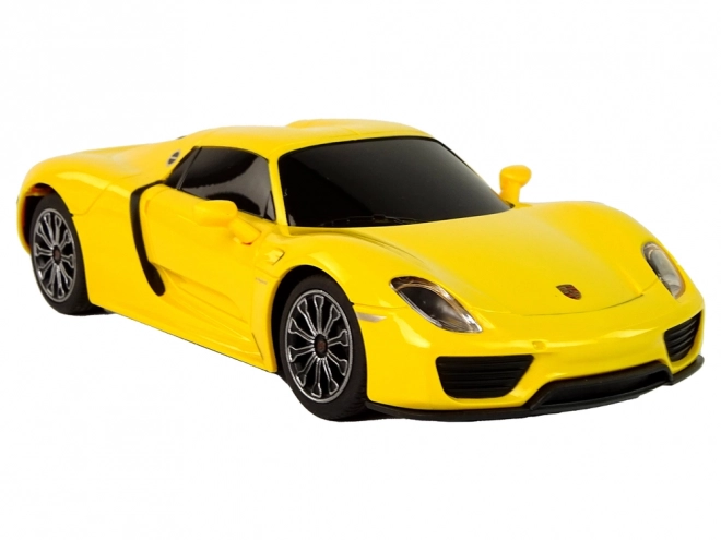 Bil R/C Porsche 918 med fjernbetjening gul 1:24