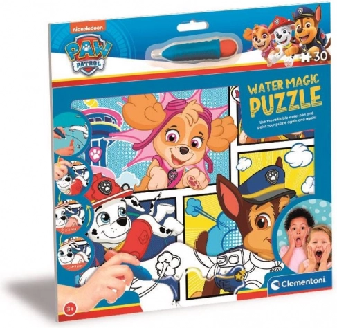 CLEMENTONI Puslespil med vandmaling Water Magic: Paw Patrol 30 brikker