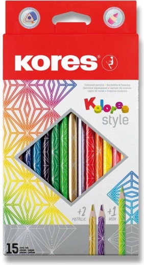 Trekantede farveblyanter Kolores Style 15 stk