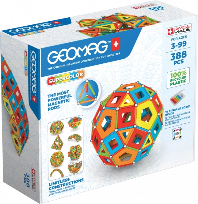 Geomag superfarve byggesæt 388 dele