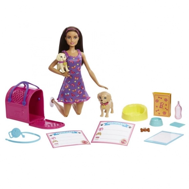 Barbie Dukke med hundehvalpe HKD86