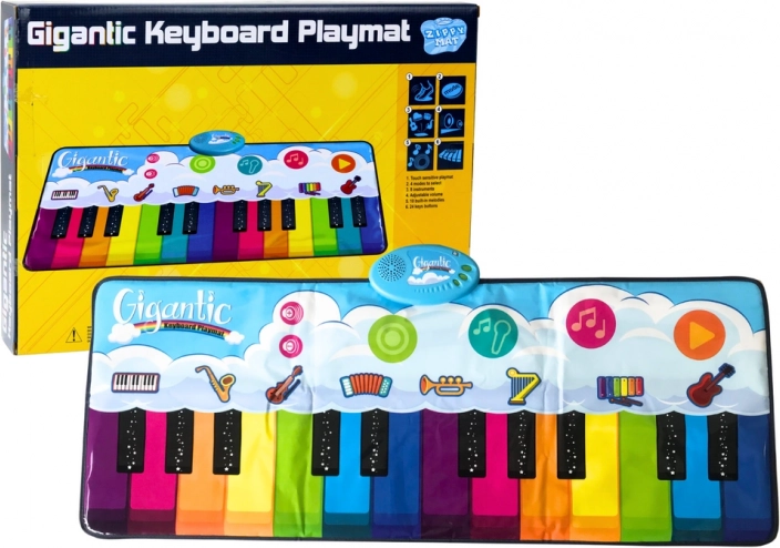 Danse-læringsmåtte Regnbue Pianinko – 10 melodier og 8 instrumenter