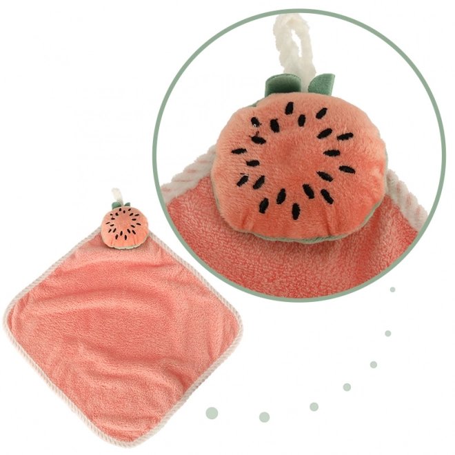 Børnehåndklæde til børnehave 30x30cm lyserød melon