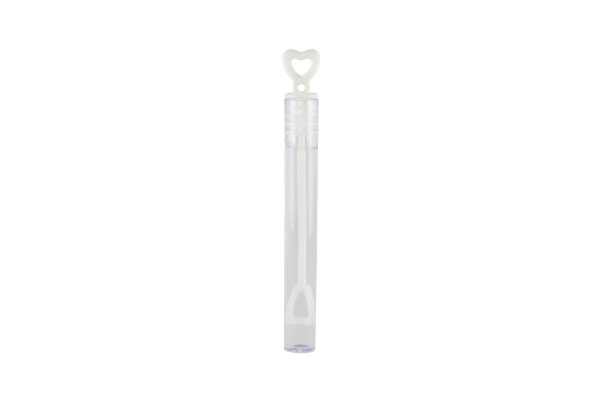 Mini sæbebobler 5 ml gel, hvid, bryllup 10,5 cm