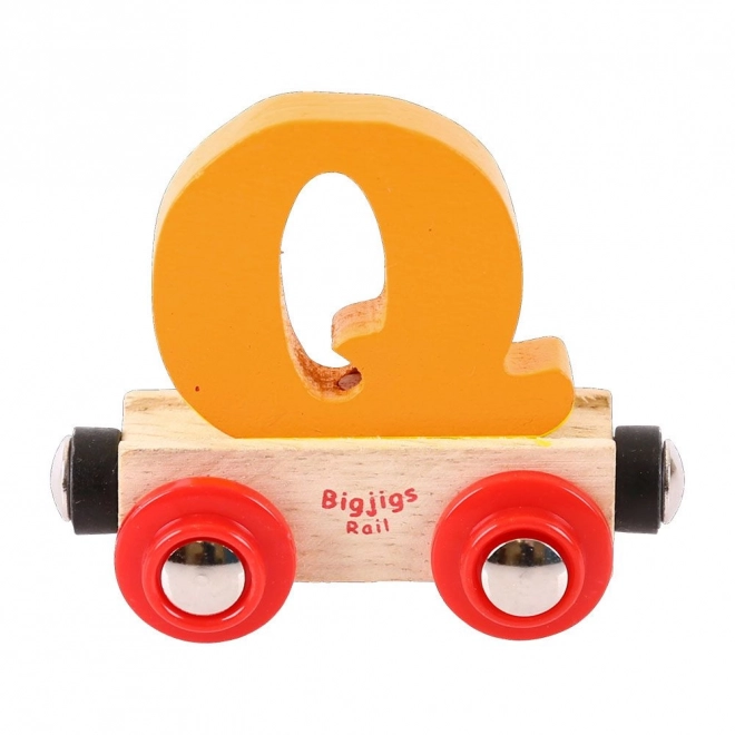 Trævogn Bigjigs Rail med bogstavet Q