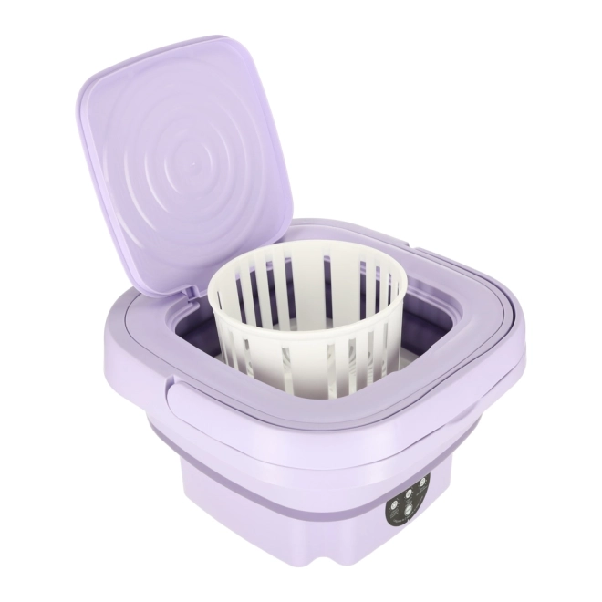 Sammenfoldelig rejsende mini vaskemaskine 8L lilla