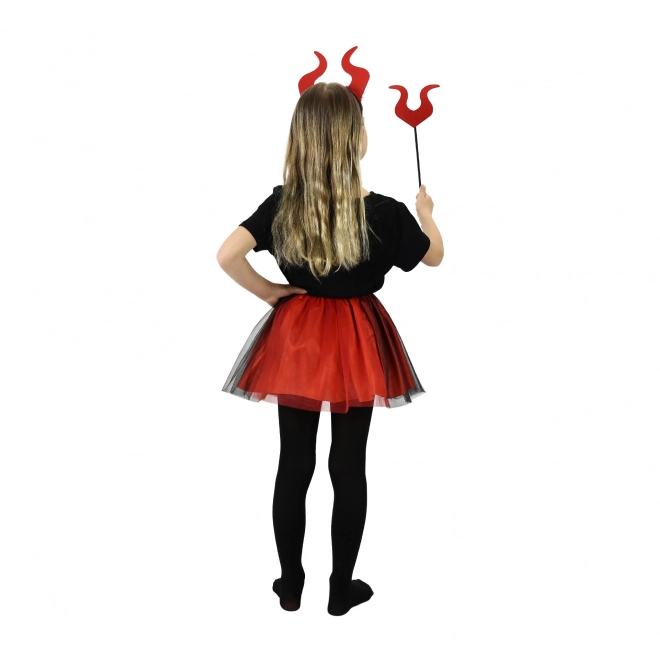 Børnekostume djævel med tutu nederdel og tilbehør
