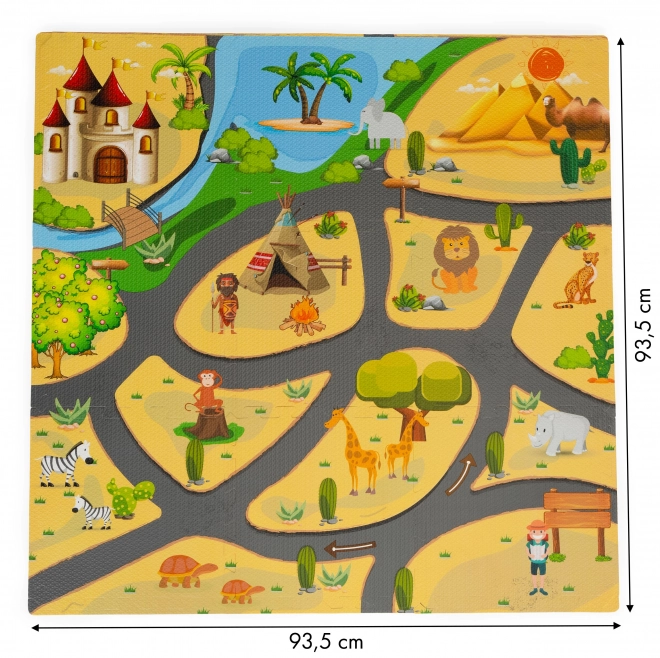 ECOTOYS Skum puslespil Safari med kant