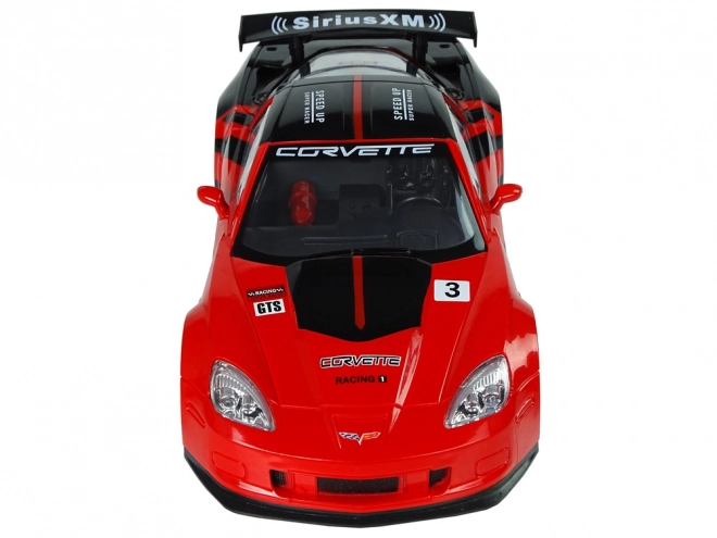 Sports racing RC bil 1:18 Corvette C6.R rød 2.4G med belysning
