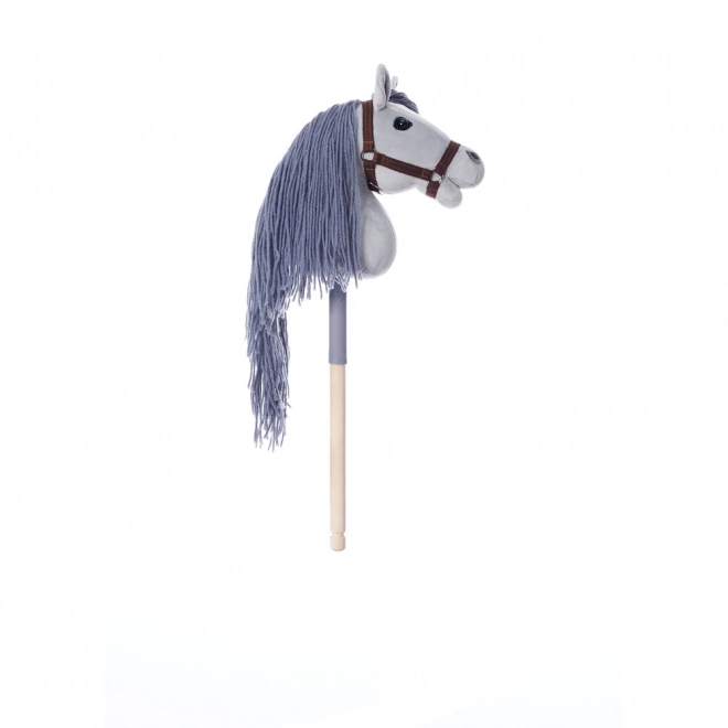 HOPPIHORSE hest på pind hobbyhest størrelse A4 grå