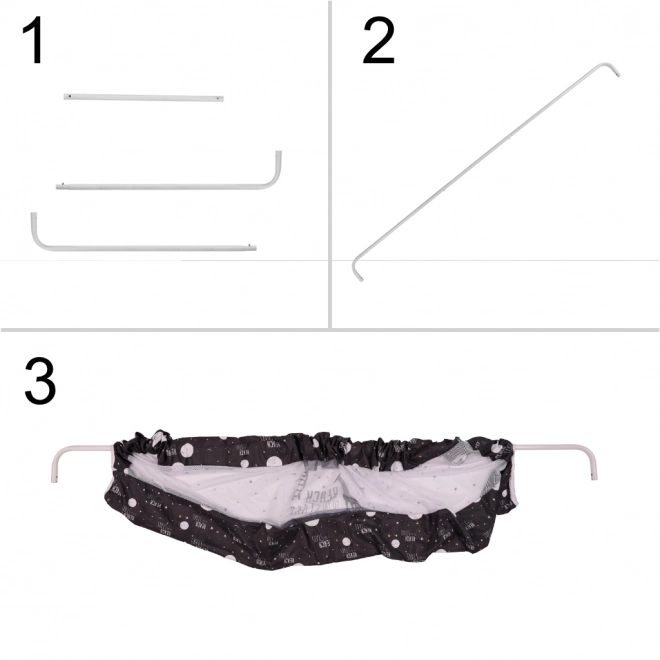 Sengebeskyttelse 200 cm sort