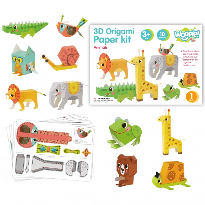 Woopie art&fun kreativ sæt origami 3D dyrefigurer