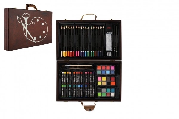 Malersæt Art box i træ-kuffert - 79 dele