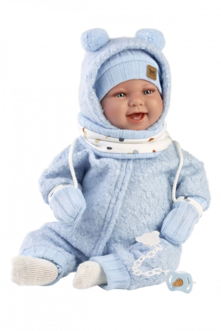 Llorens 84479 NEW BORN - realistisk dukke baby med lyde og blødt stofkrop - 44 cm