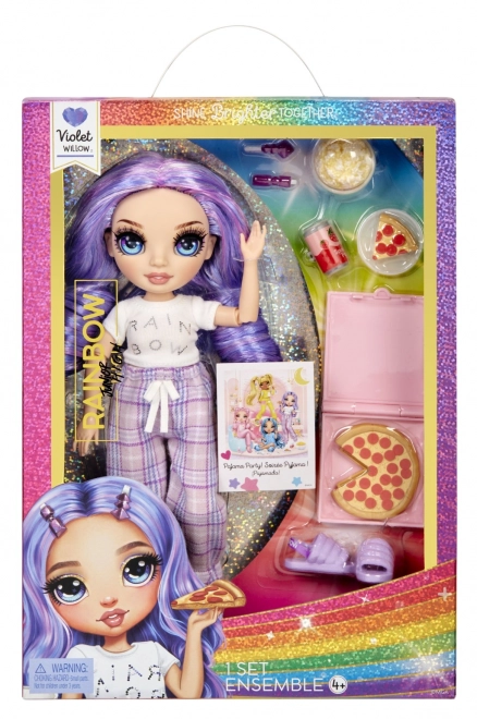 Rainbow High Junior Fashion dukke i pyjamas - Violet Willow