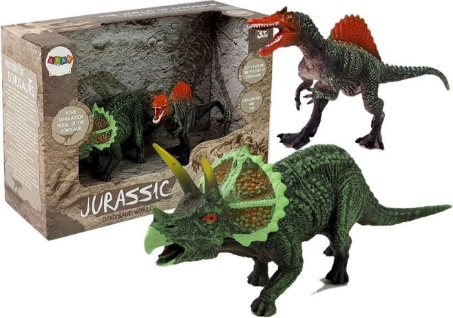 Sæt med dinosaurfigurer - Spinosaurus, Triceratops