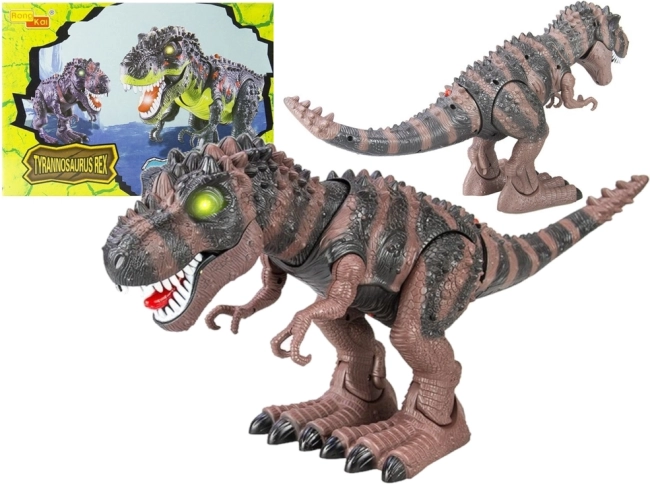 Gående dinosaur T. rex på batterier – brun