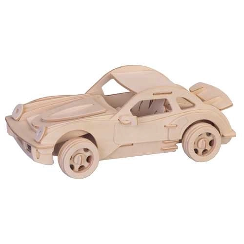 Woodcraft Træ 3D puslespil lille Porsche